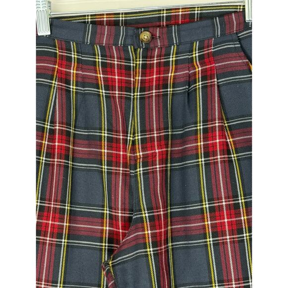 Urban Renewal Gray & Red Plaid High Waisted Straight Trousers Pants Size S - Picture 2 of 9
